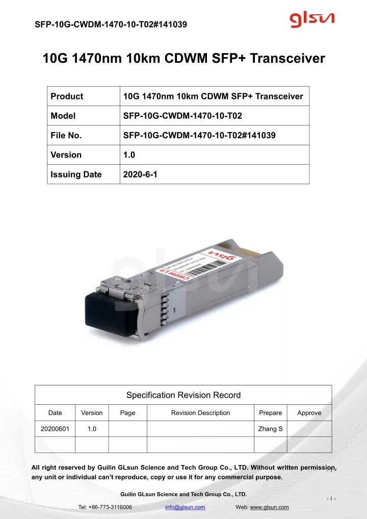 sfp 10g cwdm 1470 10 t02 141039