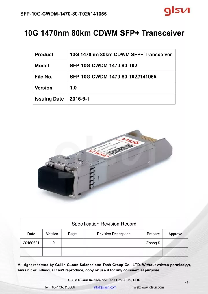 sfp 10g cwdm 1470 80 t02 141055