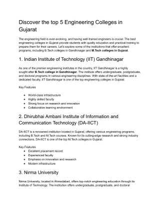 discover the top 5 engineering colleges in gujarat