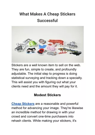 what makes a cheap stickers successful