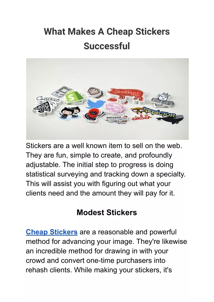 what makes a cheap stickers successful