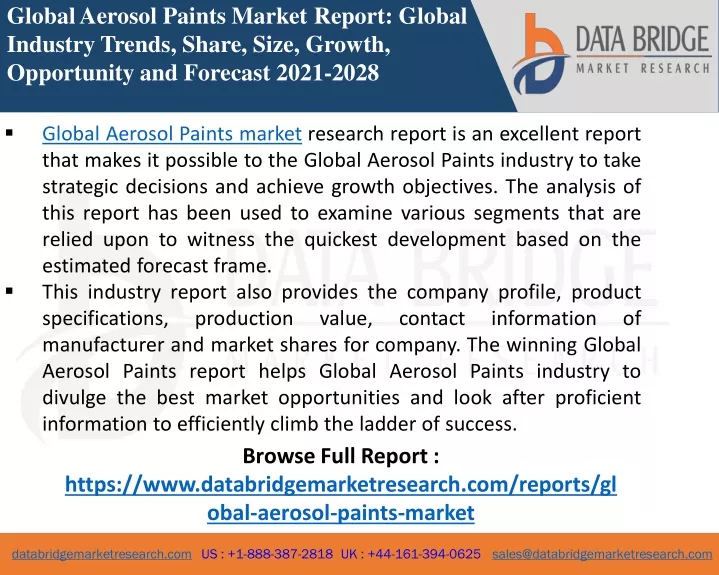global aerosol paints market report global