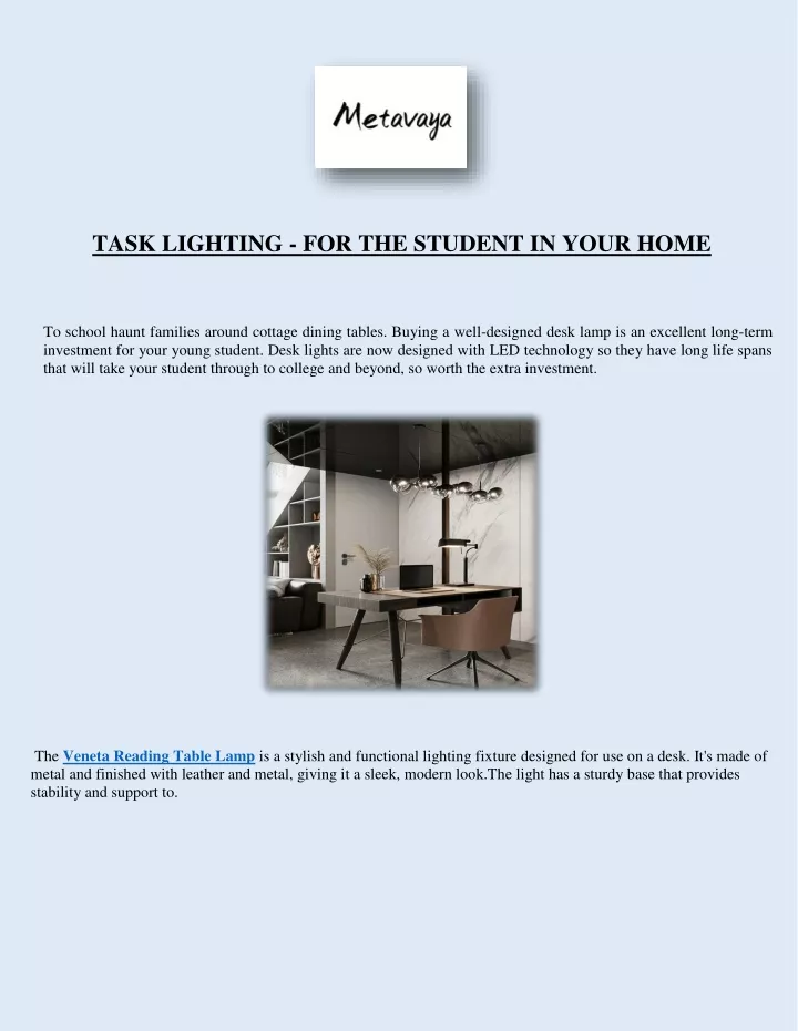 task lighting for the student in your home