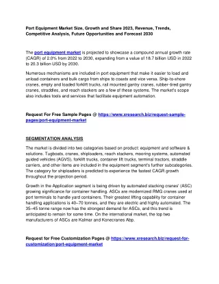 port equipment market size growth and share 2023