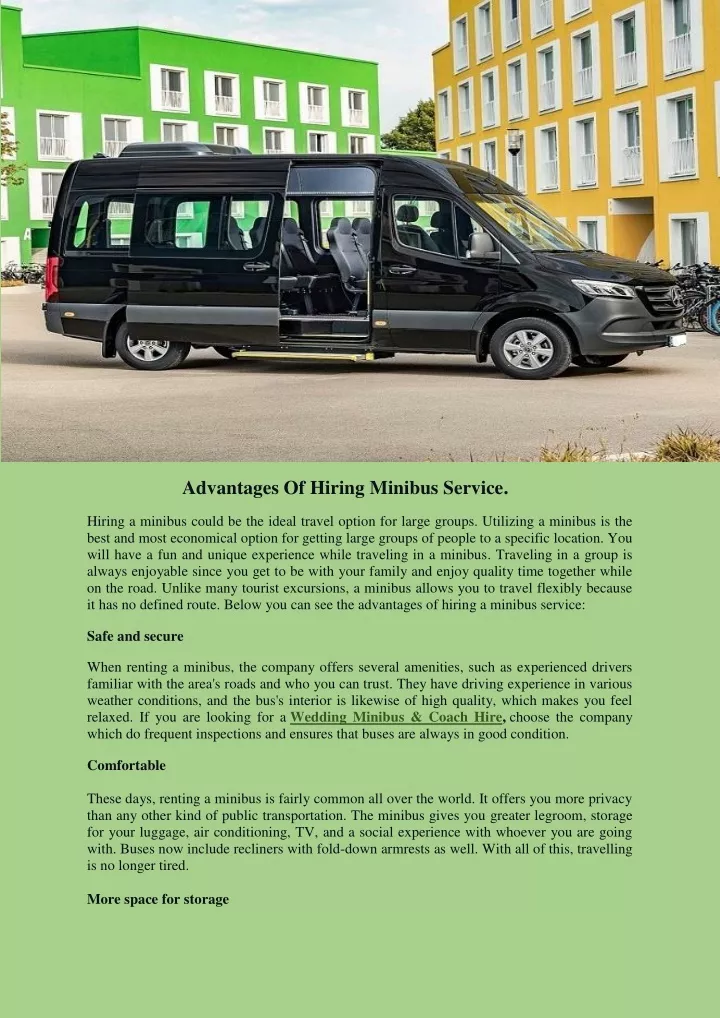 advantages of hiring minibus service