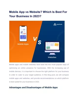 Mobile App vs Website_ Which Is Best For Your Business In 2023_