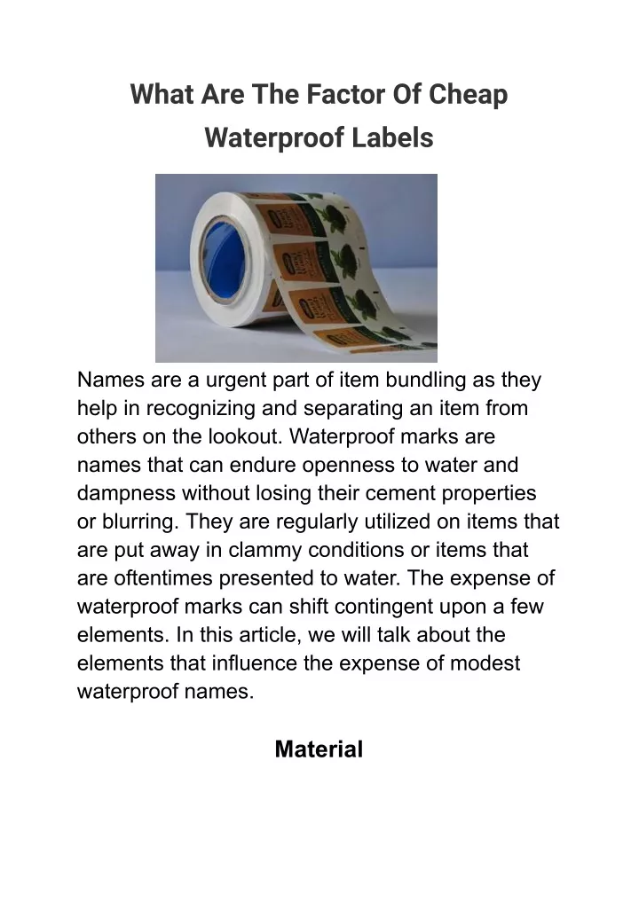 what are the factor of cheap waterproof labels
