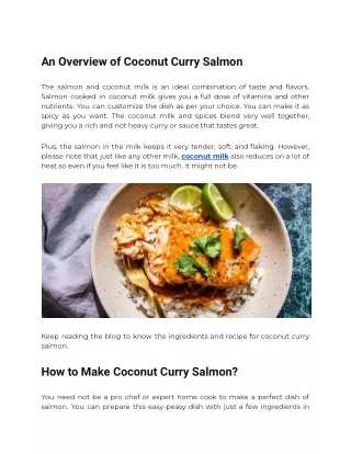 Coconut Curry Salmon_ Ingredients, Recipe, & Other Details