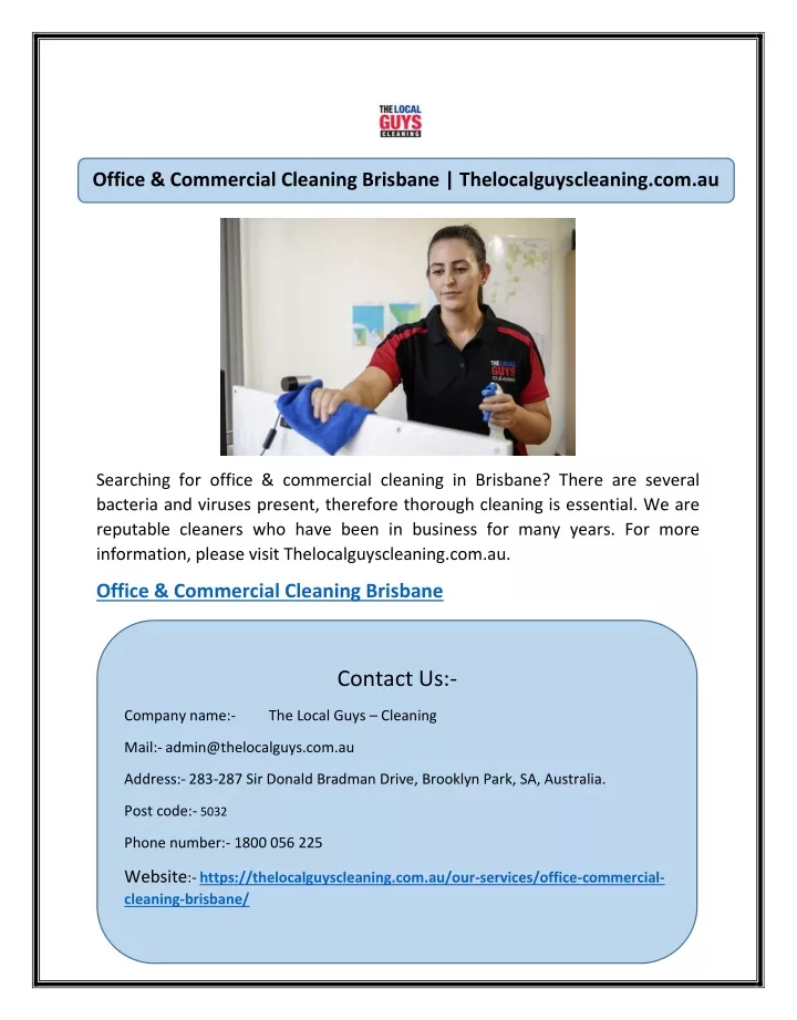 office commercial cleaning brisbane