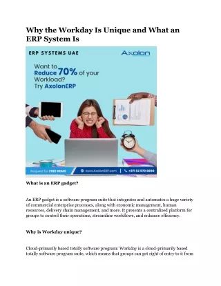 why the workday is unique and what an erp system