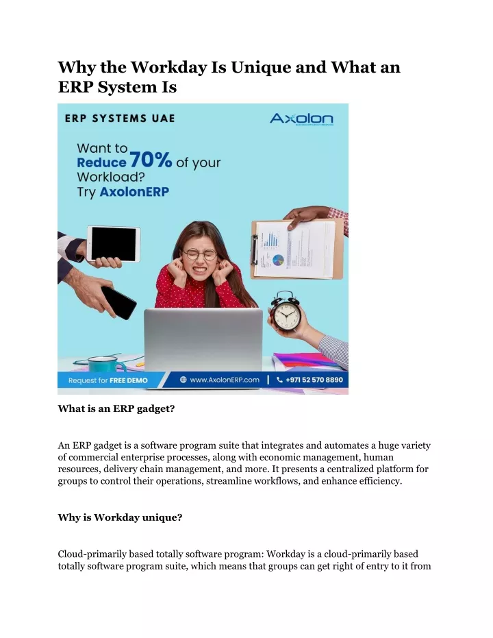 why the workday is unique and what an erp system