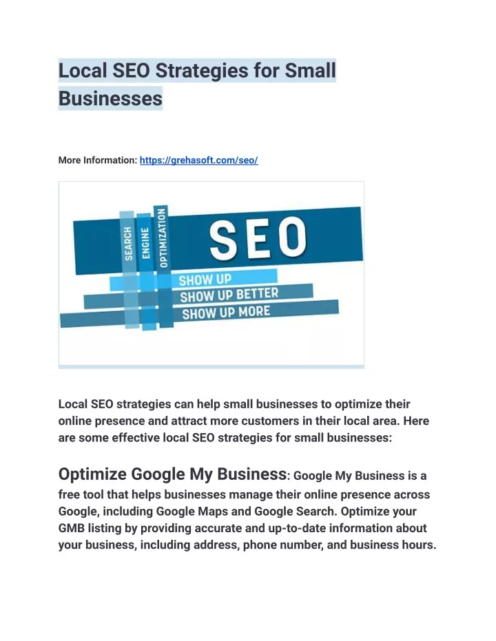 local seo strategies for small businesses