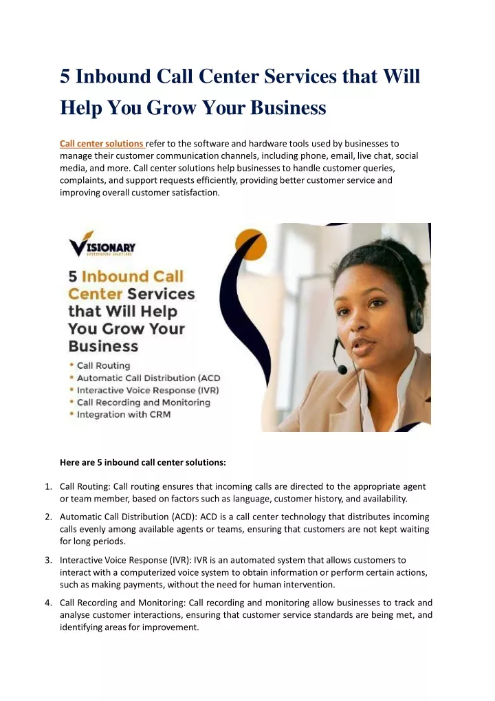 5 inbound call center services that will help you grow your business