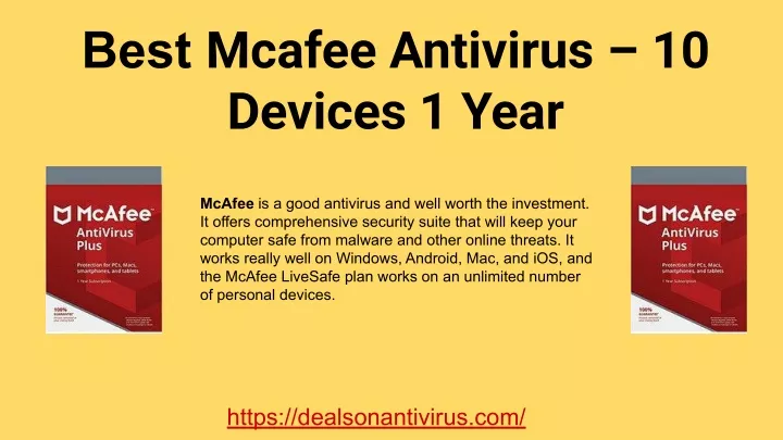 best mcafee antivirus 10 devices 1 year