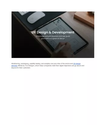 UX Design Service in USA - YUJ Designs