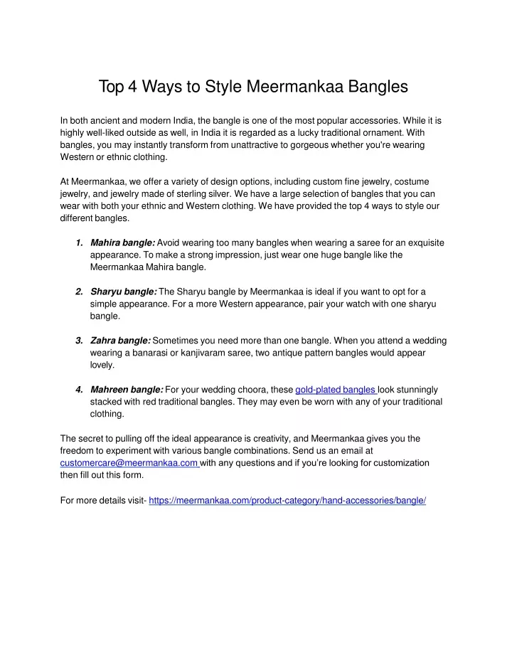 top 4 ways to style meermankaa bangles