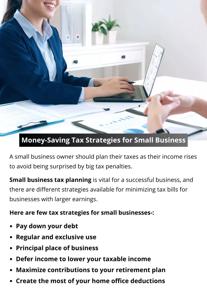 money saving tax strategies for small business