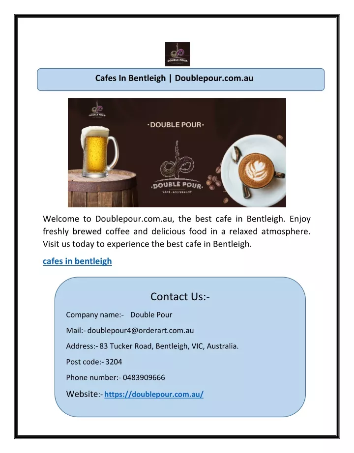 cafes in bentleigh doublepour com au