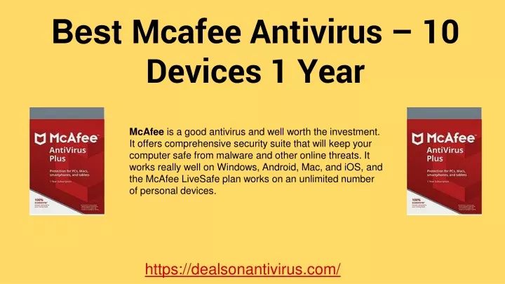 best mcafee antivirus 10 devices 1 year