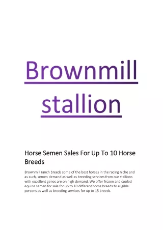 Brownmillstallion