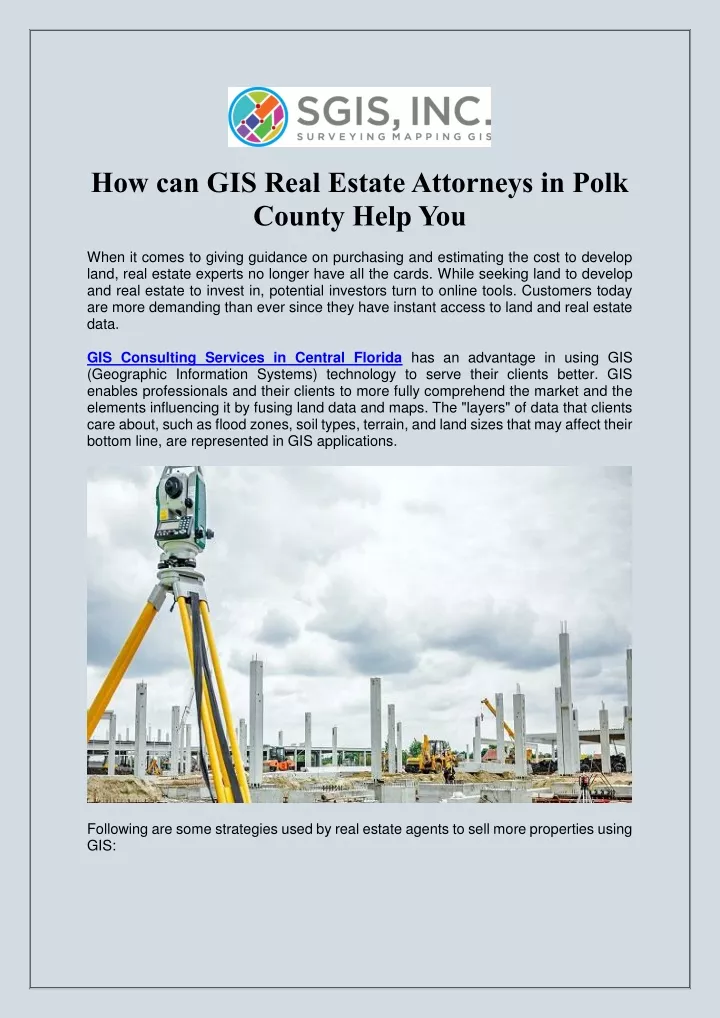 how can gis real estate attorneys in polk county