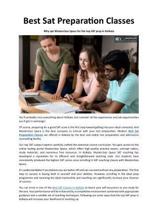 best sat preparation classes