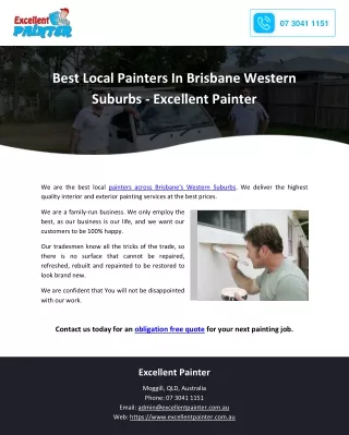 Best Local Painters In Brisbane Western Suburbs - Excellent Painter