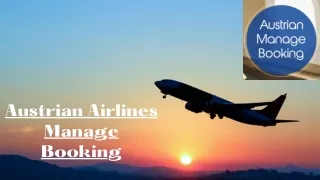 How can I manage my booking on Austrian Airlines?