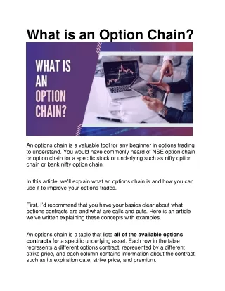 What is option chain ?