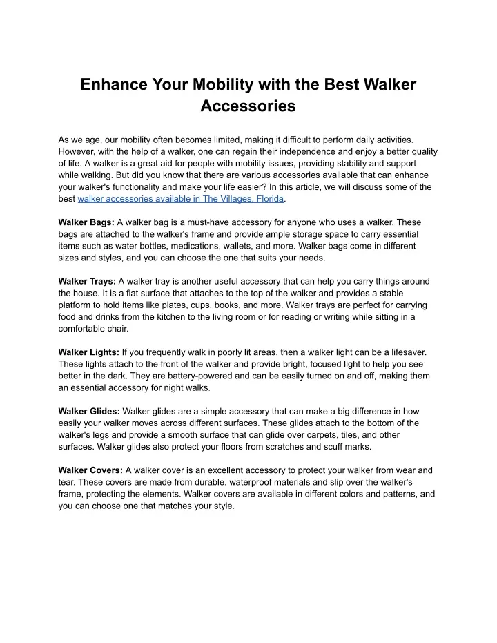 enhance your mobility with the best walker