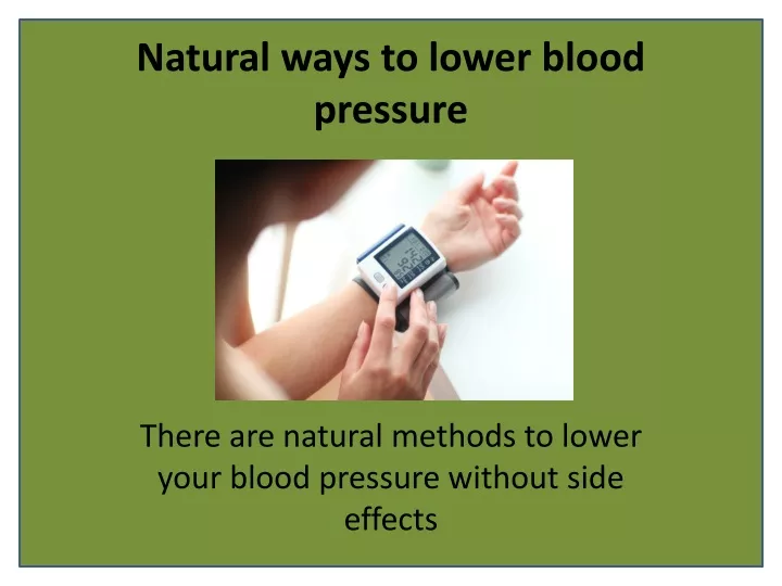 natural ways to lower blood pressure