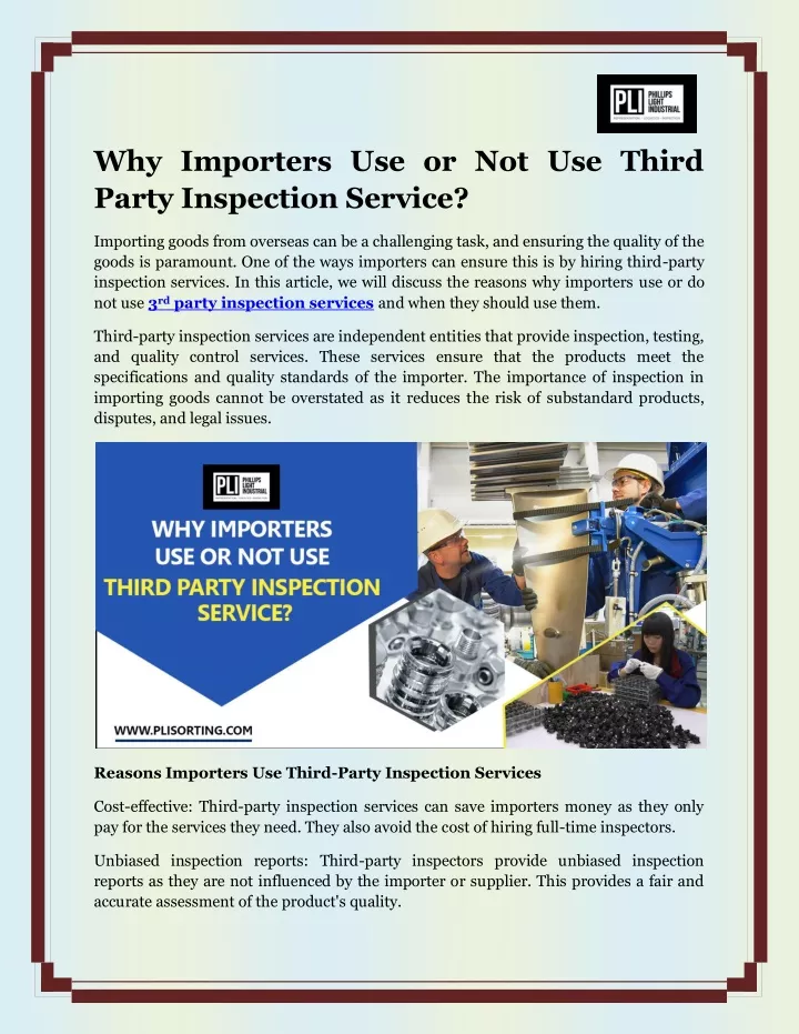 why importers use or not use third party