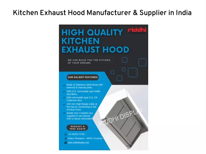 kitchen exhaust hood manufacturer supplier