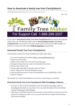 how to download a family tree from familysearch