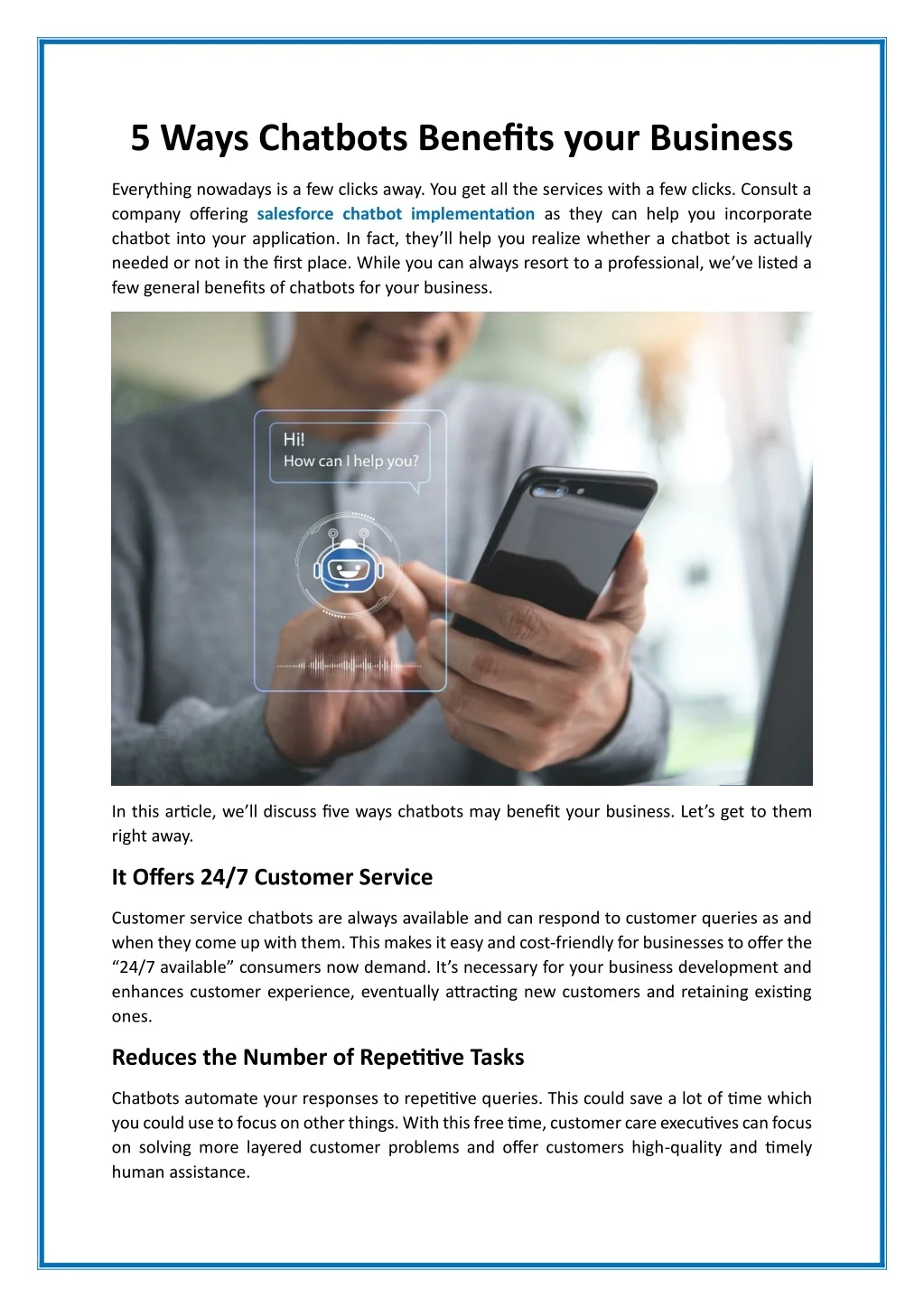 PPT - 5 Ways Chatbots Benefits your Business PowerPoint Presentation ...