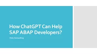 How ChatGPT Can Help SAP ABAP Developers?