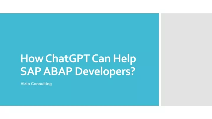 how chatgpt can help sap abap developers