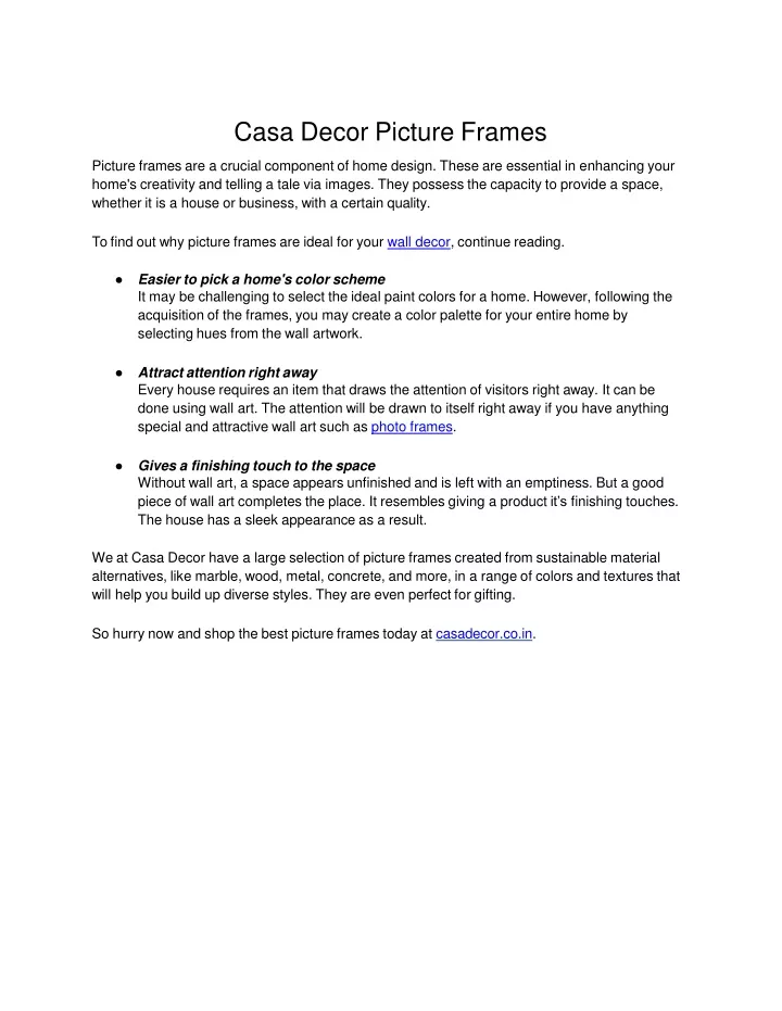 casa decor picture frames picture frames