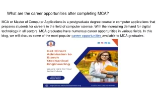 What are the career opportunities after completing MCA_
