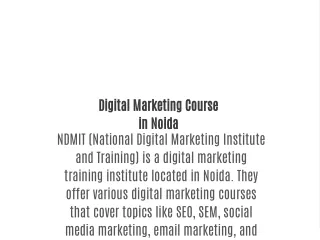 Digital Marketing Course in Noida
