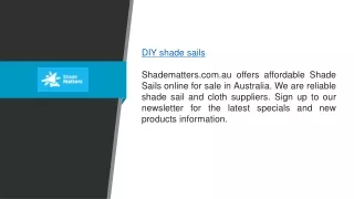 DIY Shade Sails for Sale  Shadematters.com.au