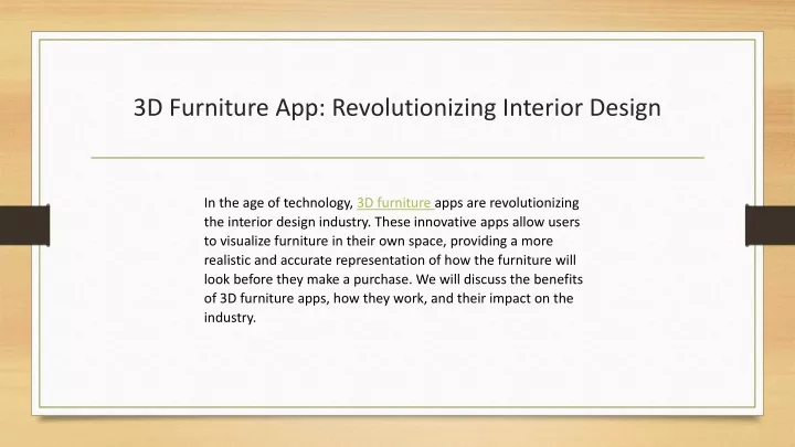3d furniture app revolutionizing interior design