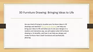 3D Furniture Drawing: Bringing Ideas to Life
