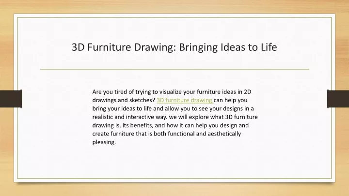 3d furniture drawing bringing ideas to life