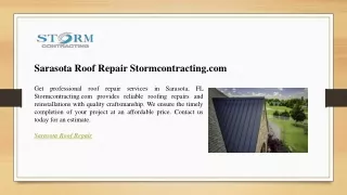 Sarasota Roof Repair Stormcontracting.com