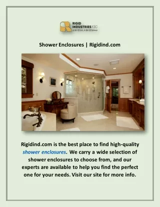 Shower Enclosures | Rigidind.com