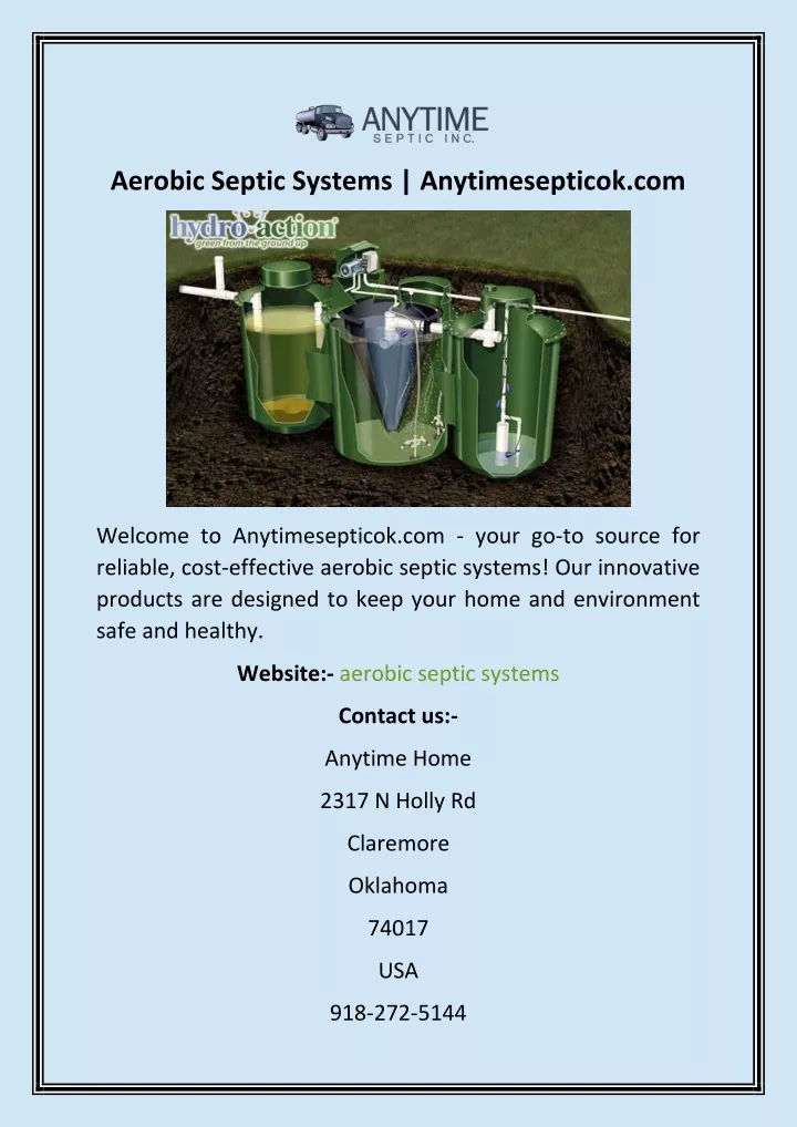 aerobic septic systems anytimesepticok com