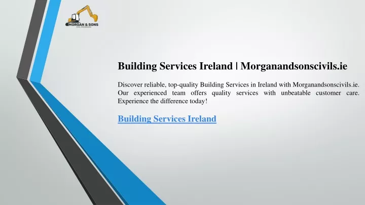 building services ireland morganandsonscivils