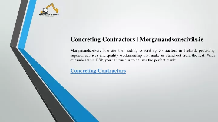 concreting contractors morganandsonscivils