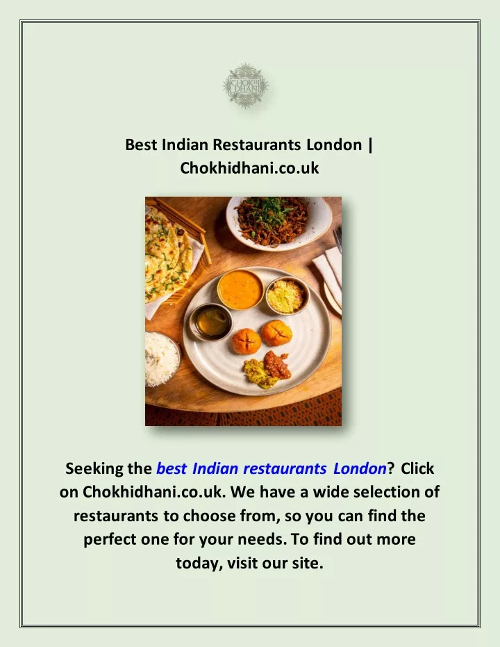 best indian restaurants london chokhidhani co uk